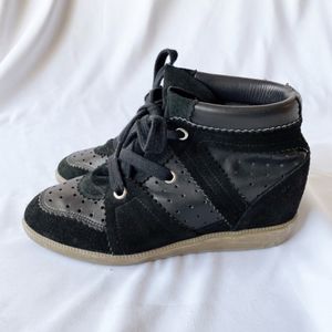 Isabel Marant Bobby Black Suede & Leather Sneakers